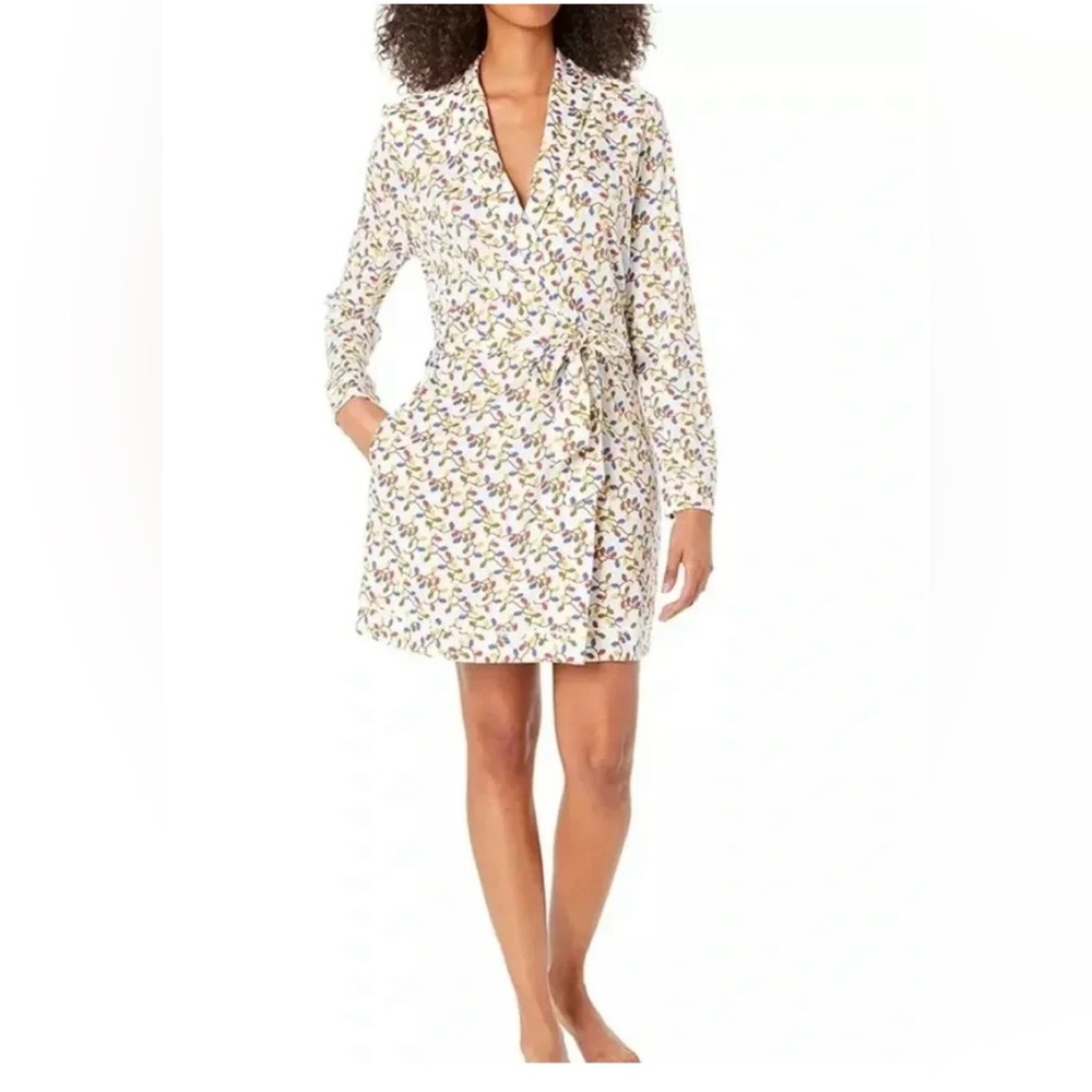 Cosabella “Ski Trip” Festive Christmas Lights Print Bathrobe Robe NWT Apres Ski